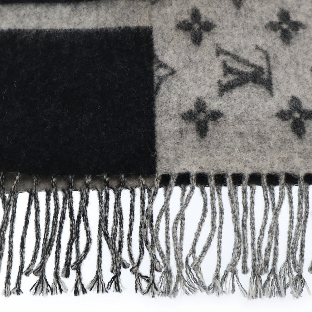 LOUIS VUITTON(ルイヴィトン) LV Logo Cashmere Scarf M70924 エシャルプ LVスプリット カシミヤ マフラー ストール ブラック/グレー
