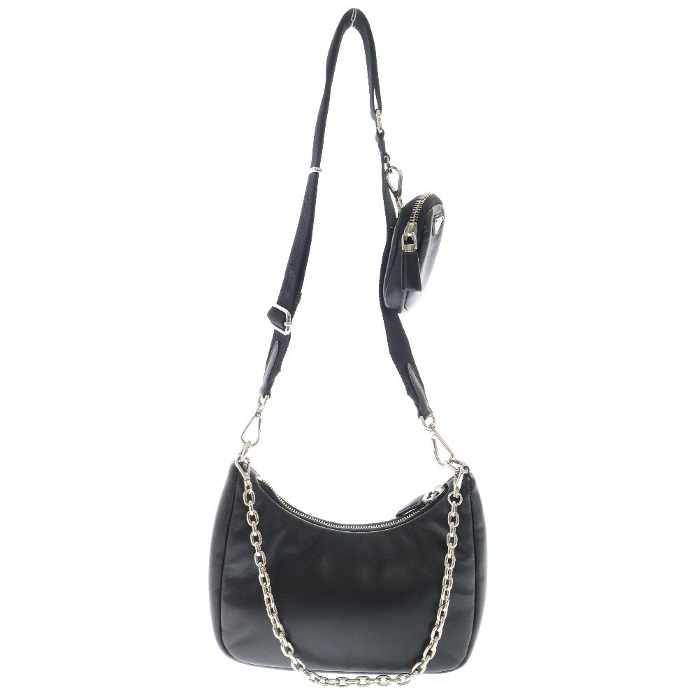 PRADA(プラダ) Re-Edition 2005 1BH204 リエディション レザー 2WAY ハンドバッグ ショルダーバッグ ブラック