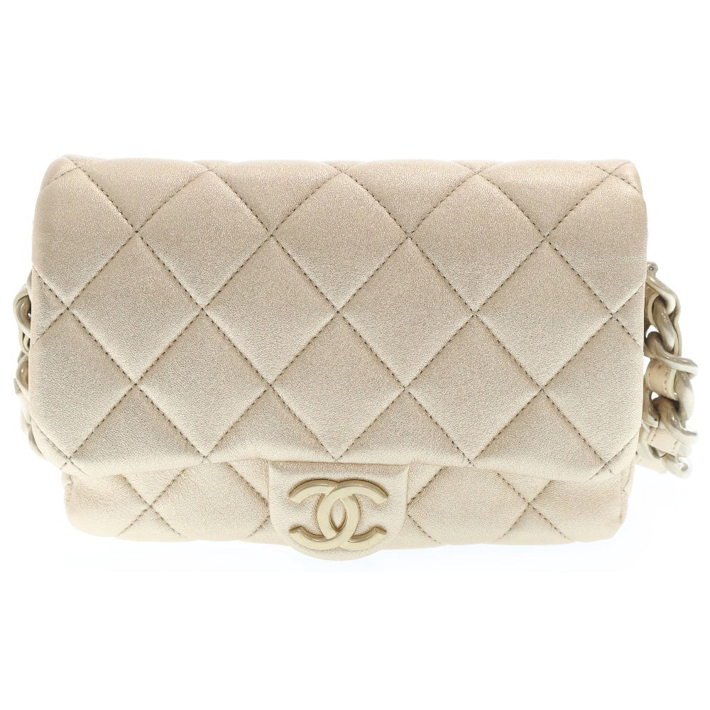 CHANEL(シャネル) Mini MATELASSE23 Champagne Gold Shoulder Bag AS4599 ミニマトラッセ23 アンティークシャンパンゴールド金具 ショルダーバッグ ゴールド