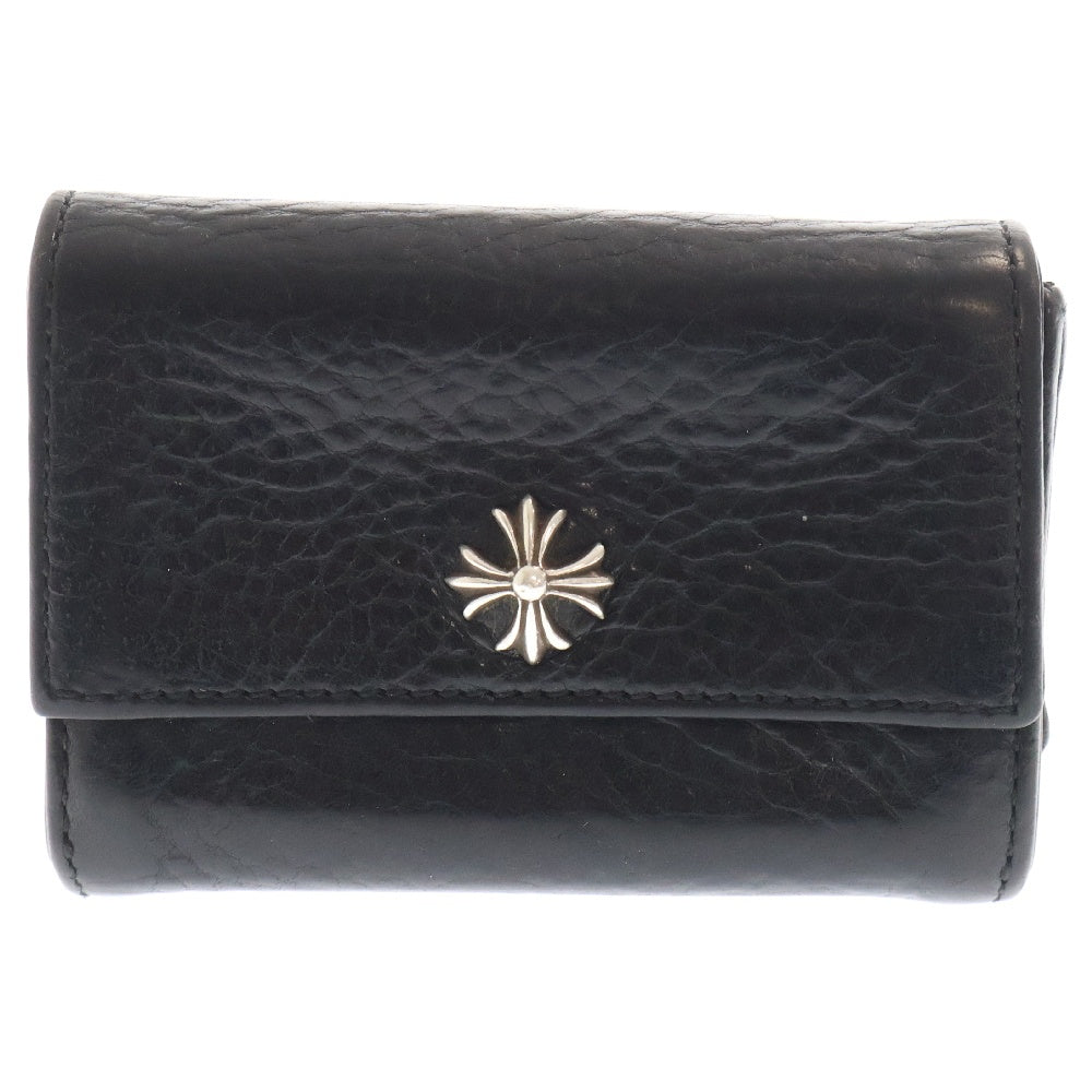 CHROME HEARTS(クロムハーツ) TINY WALLET タイニーレザーウォレット CHプラスボタン 財布 ブラック BCA372