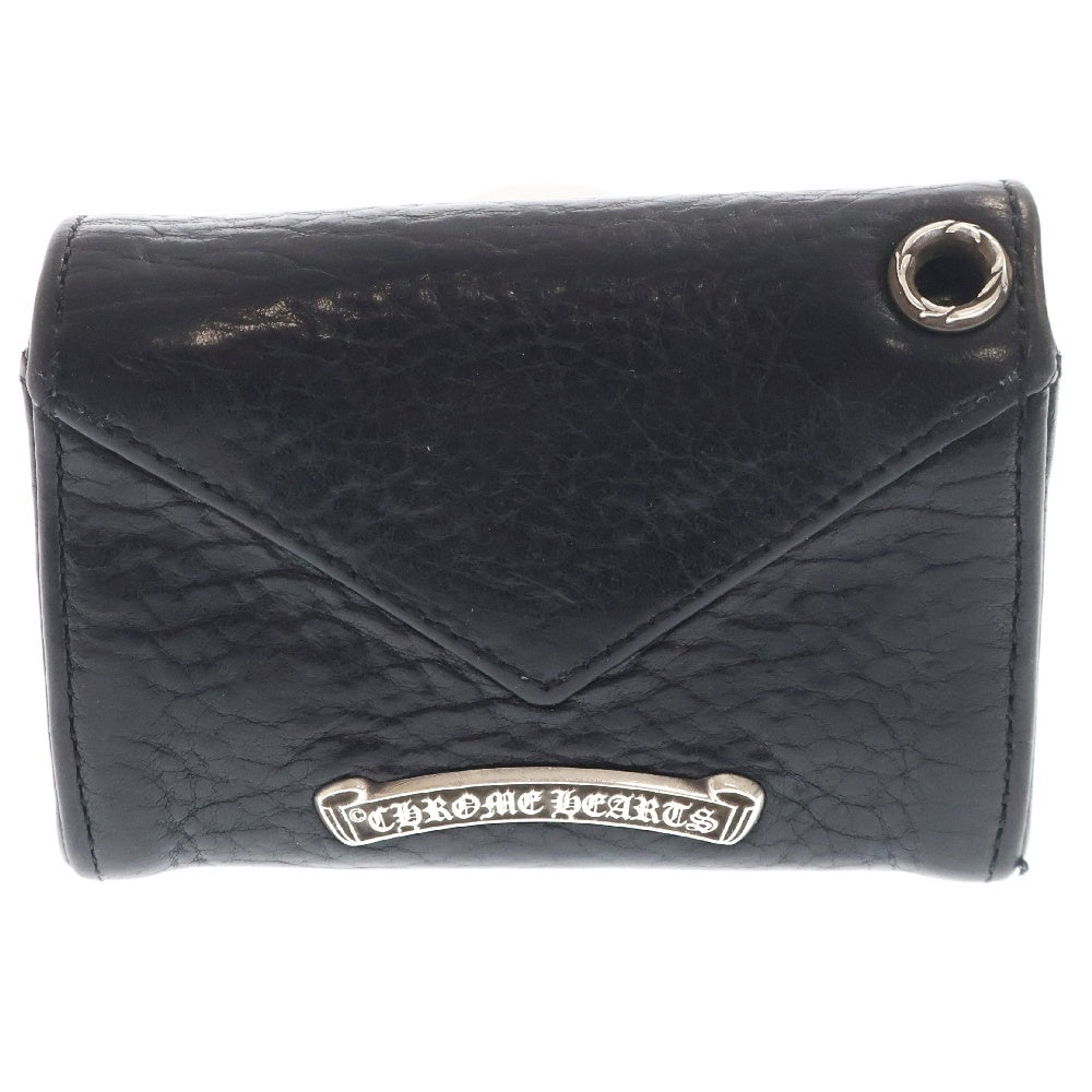 CHROME HEARTS(クロムハーツ) TINY WALLET タイニーレザーウォレット CHプラスボタン 財布 ブラック BCA372