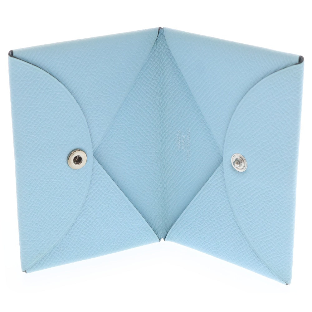 HERMES(エルメス) カルヴィ ヴォーエプソン シルバー金具 D刻印 小銭入れ ブルー