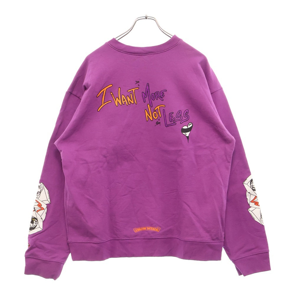 CHROME HEARTS(クロムハーツ) ×MATTY BOY PPO I WANT MORE NOT LESS SWTSHRT MATTY BOY マッティボーイ プリントスウェットトレーナー パープル