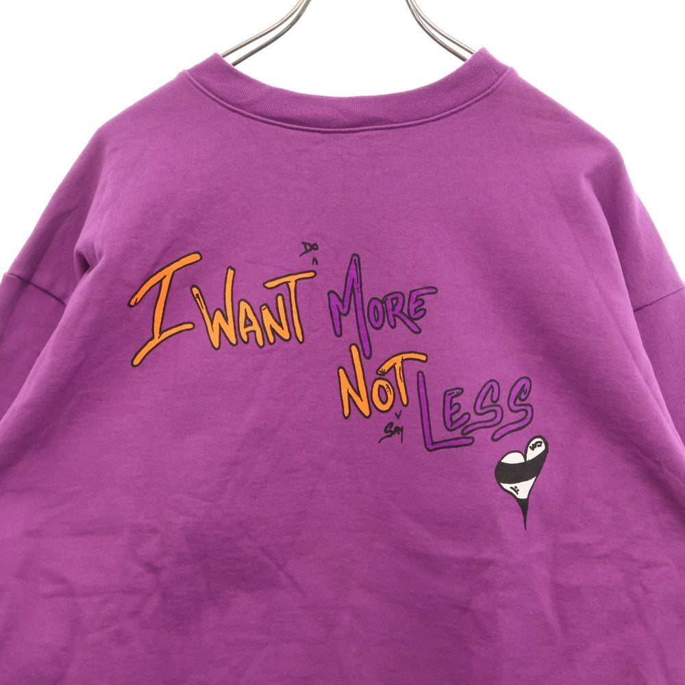 CHROME HEARTS(クロムハーツ) ×MATTY BOY PPO I WANT MORE NOT LESS SWTSHRT MATTY BOY マッティボーイ プリントスウェットトレーナー パープル