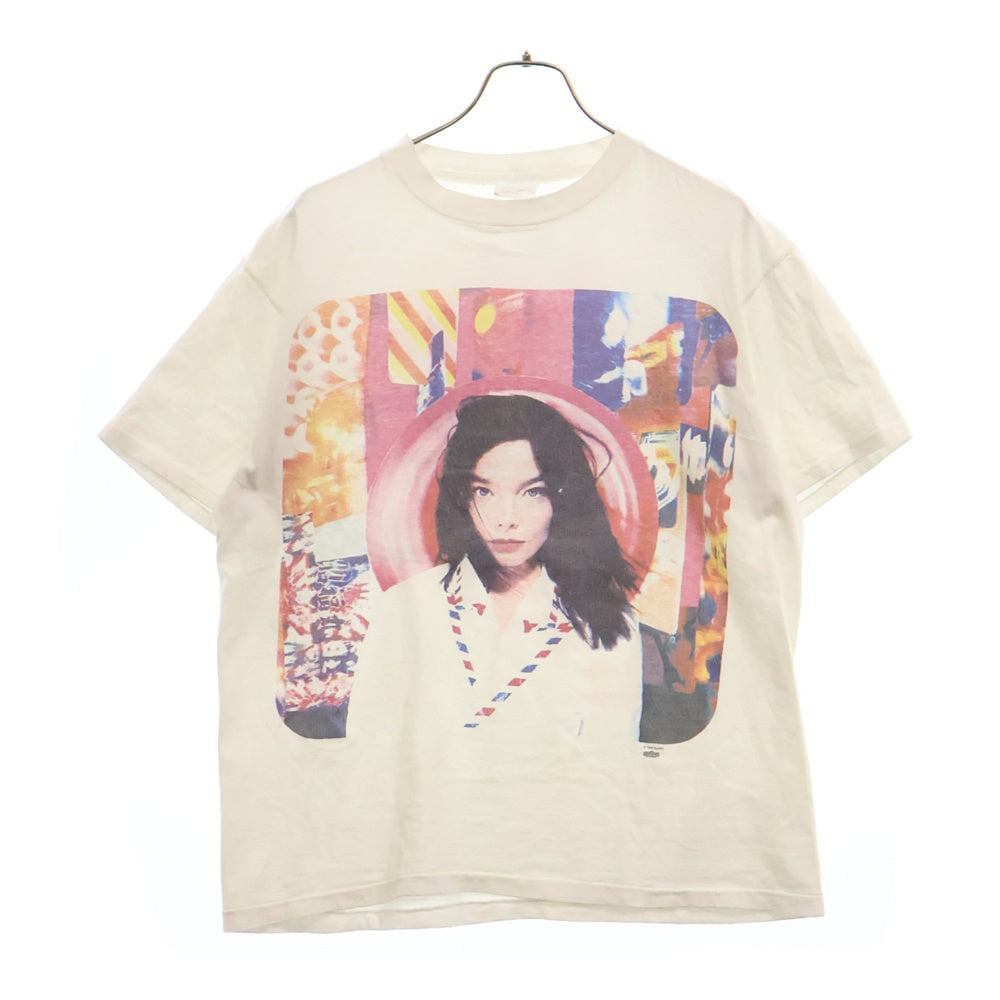 VINTAGE(ヴィンテージ) 90s BJORK 1995 POST TEE WINTERLAND ビョーク 両面プリント ウィンターランドタグ クルーネック半袖Tシャツカットソー ホワイト