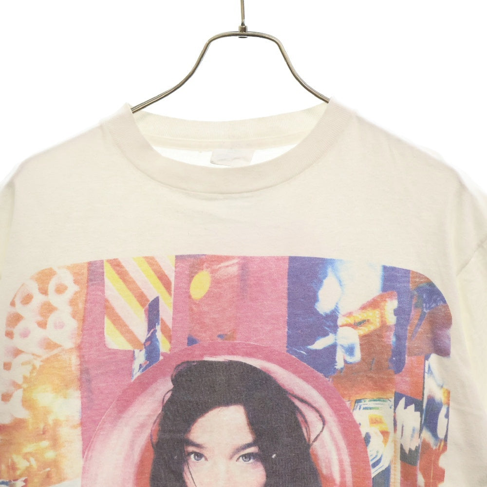 VINTAGE(ヴィンテージ) 90s BJORK 1995 POST TEE WINTERLAND ビョーク 両面プリント ウィンターランドタグ クルーネック半袖Tシャツカットソー ホワイト