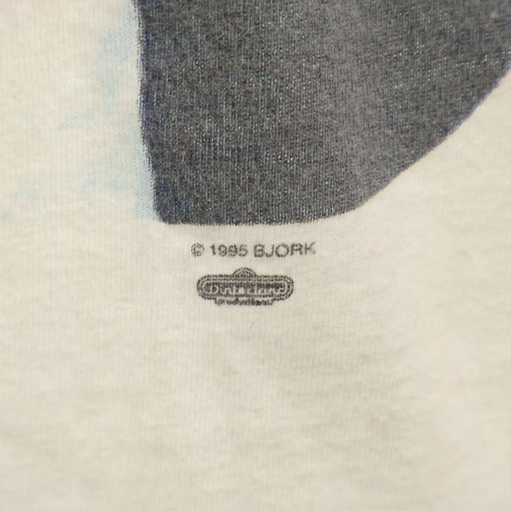 VINTAGE(ヴィンテージ) 90s BJORK 1995 POST TEE WINTERLAND ビョーク 両面プリント ウィンターランドタグ クルーネック半袖Tシャツカットソー ホワイト