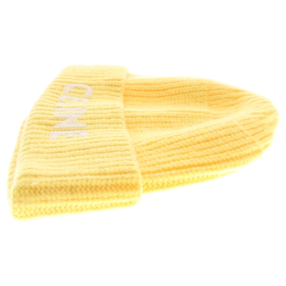 CELINE(セリーヌ) Embroidered Knit Wool Beanie 2A61W535Q エンブロイダリー ロゴ ウール ビーニー ニット帽 イエロー