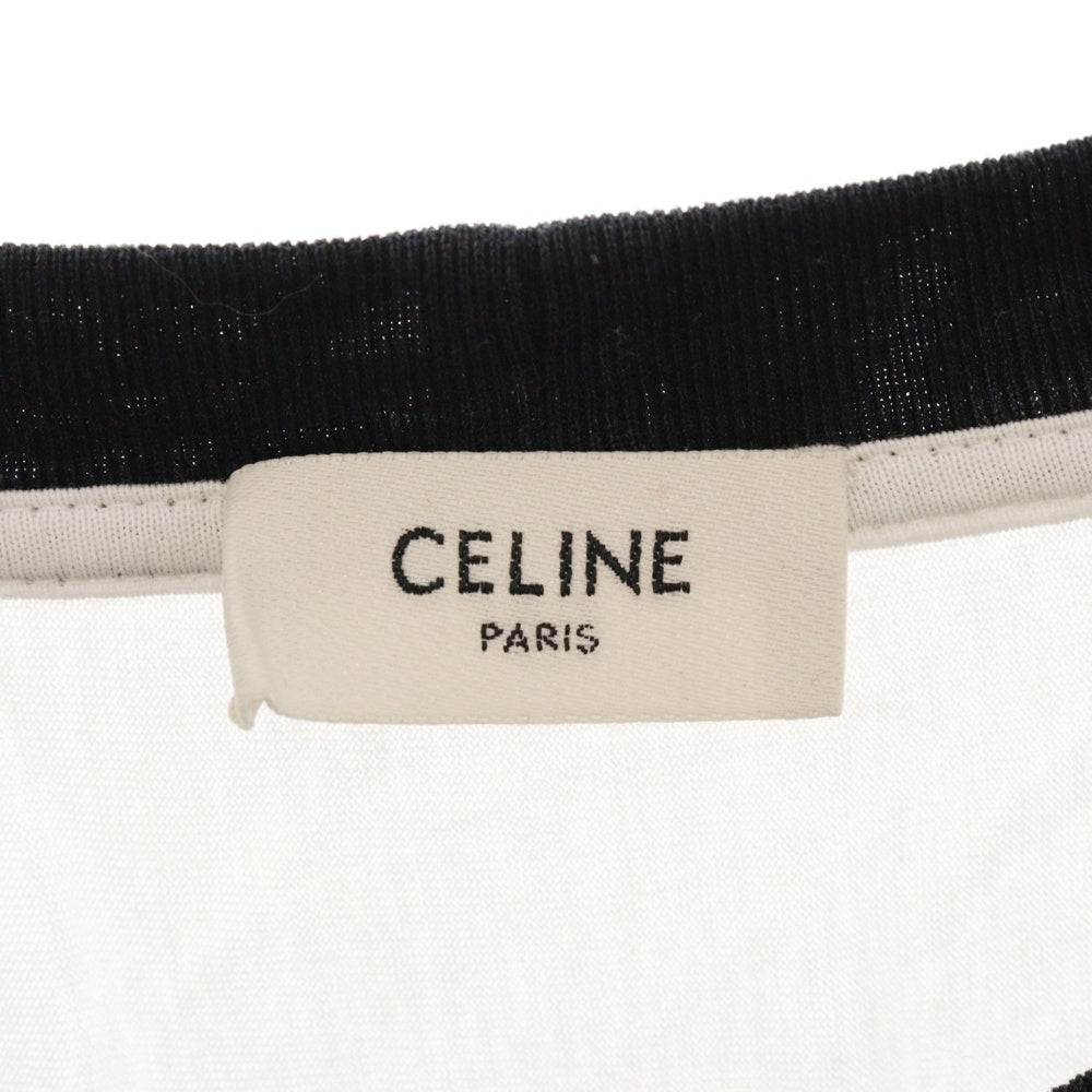 CELINE(セリーヌ) 21SS Bicolor Check Print Studs Logo Tee 2X839500O バイカラーチェックプリント スタッズ クルーネック半袖Tシャツカットソー ブラック/ホワイト
