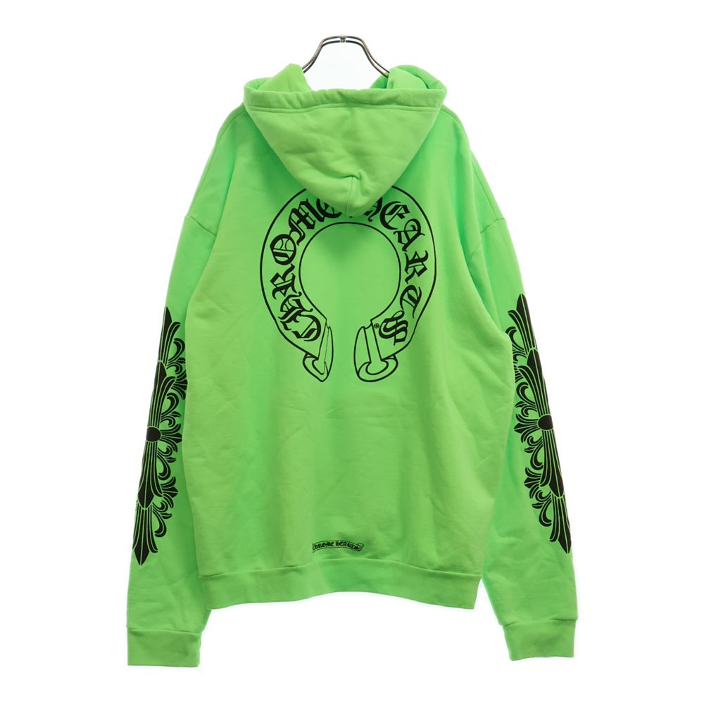 CHROME HEARTS(クロムハーツ) SWTSHRT PLVR マイアミ限定 バックホースシュープリント プルオーバーパーカー フーディ グリーン