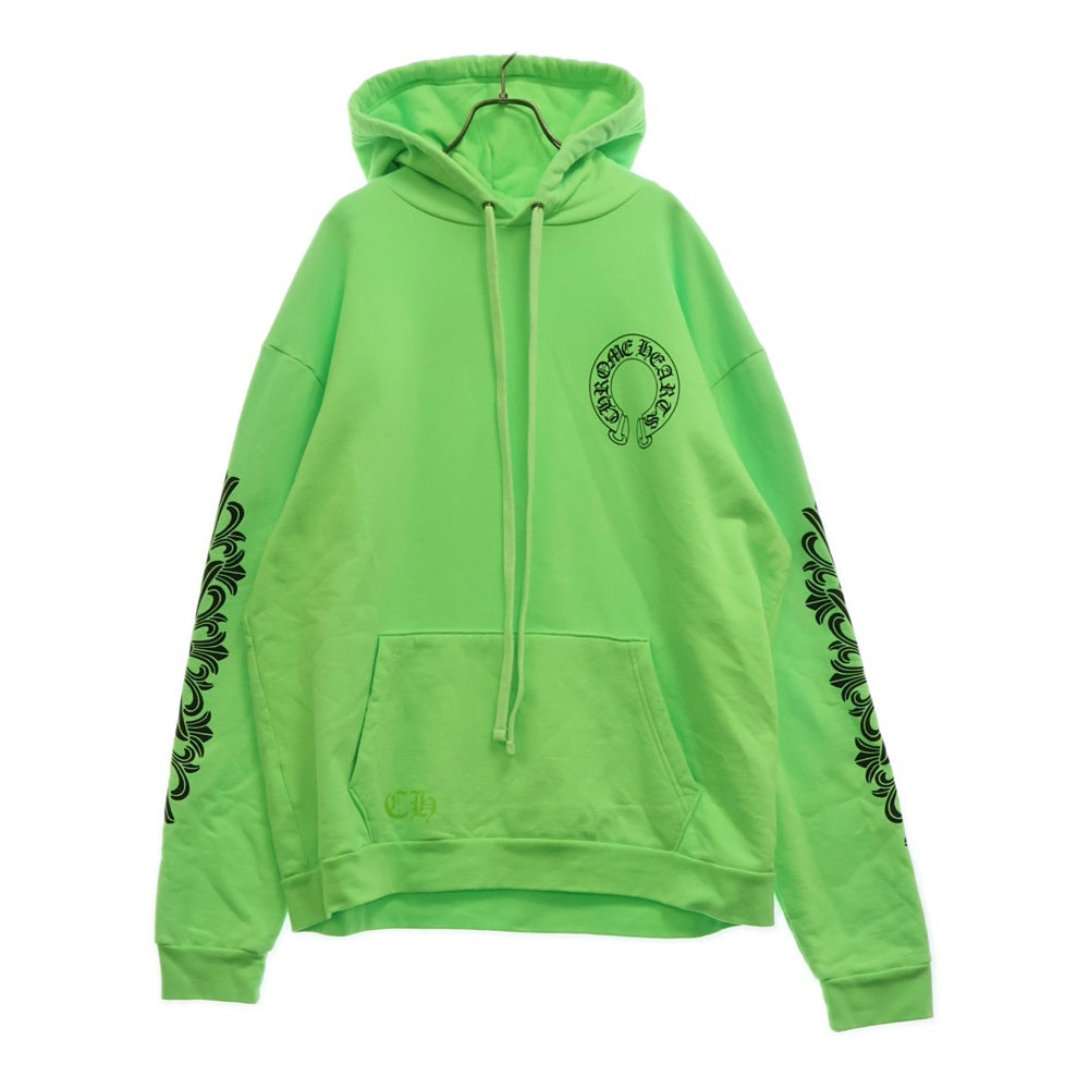 CHROME HEARTS(クロムハーツ) SWTSHRT PLVR マイアミ限定 バックホースシュープリント プルオーバーパーカー フーディ グリーン