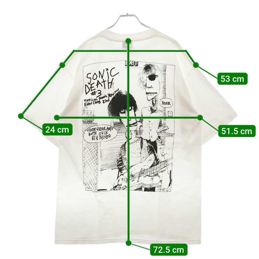 VINTAGE(ヴィンテージ) 90s VINTAGE BROOKUM SONIC YOUTH SONIC DEATH 1599 PO BOX TEE ヴィンテージ ソニックユース 両面プリント半袖カットソー 半袖Tシャツ シングルステッチ