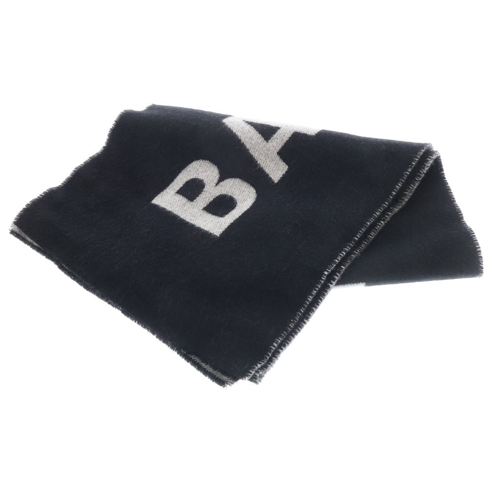 BALENCIAGA(バレンシアガ) LOGO MUFFLER ロゴデザインマフラー ブラック/グレー
