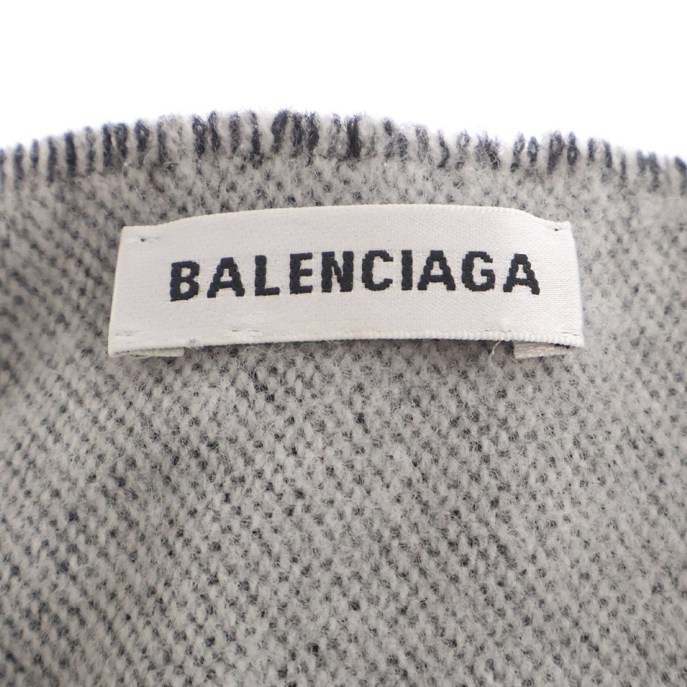 BALENCIAGA(バレンシアガ) LOGO MUFFLER ロゴデザインマフラー ブラック/グレー