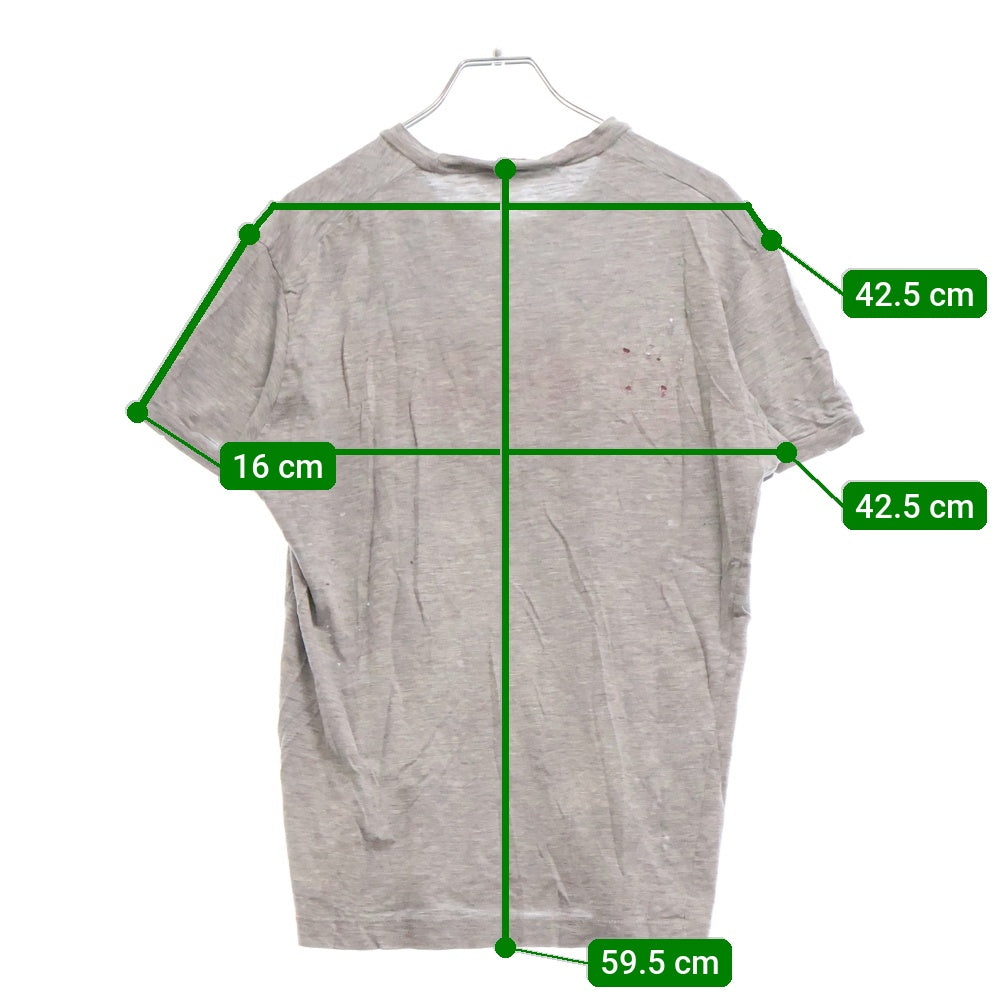 DSQUARED2(ディースクエアード) 18AW ダメージ加工 フロントロゴクルーネック半袖Tシャツカットソー グレー S74GD0432 S22146