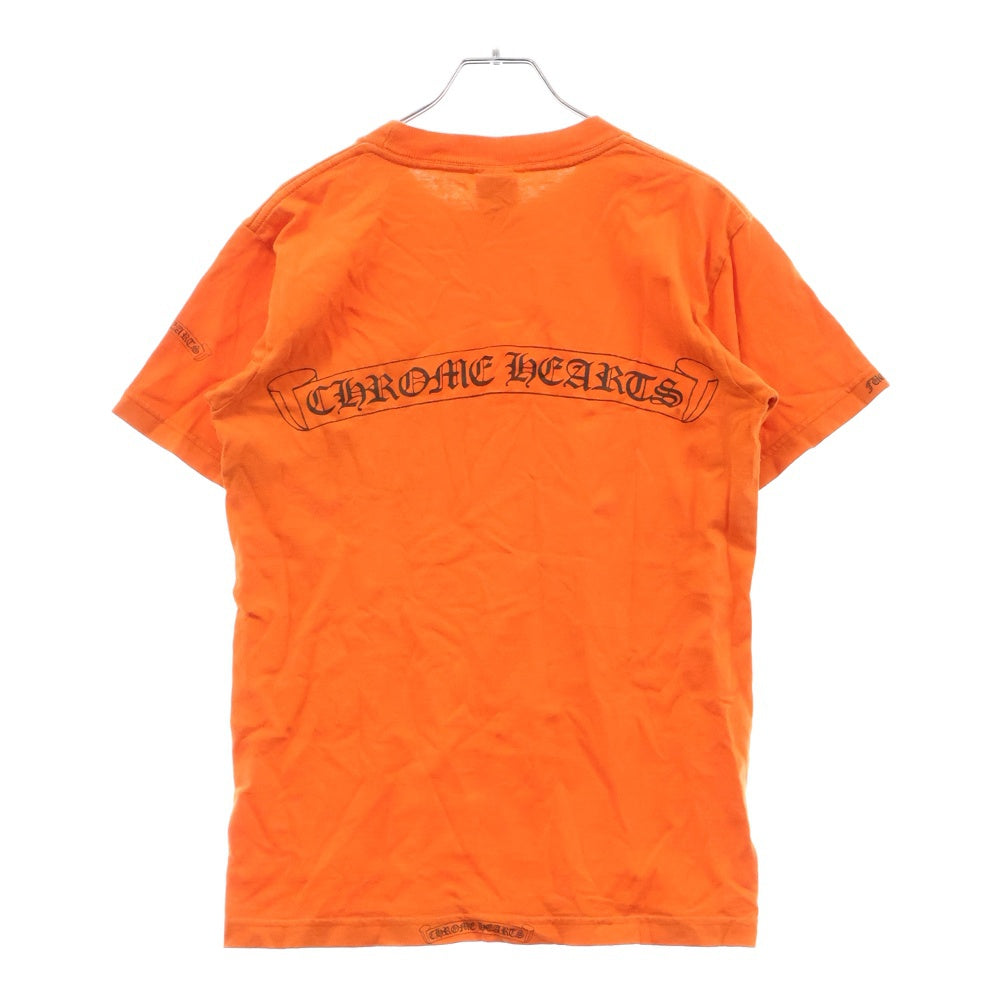 CHROME HEARTS(クロムハーツ) OLD Scroll Tee オールドモデル ロゴ バックスクロールラベル 半袖Tシャツ カットソー オレンジ