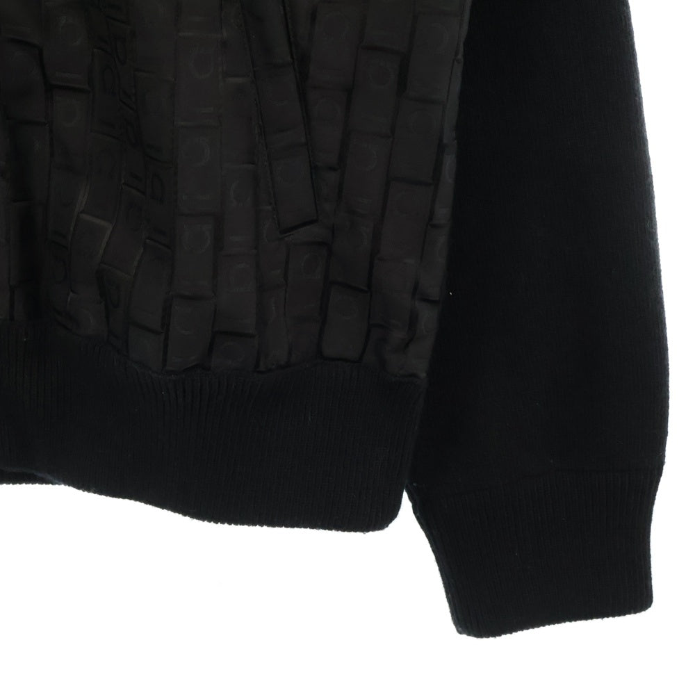 FERRAGAMO(フェラガモ) MONOGRAM RIGHT JACKET モノグラムライトジャケット ジップアップジャケット ブラック 12 2600/0777-001/0780543