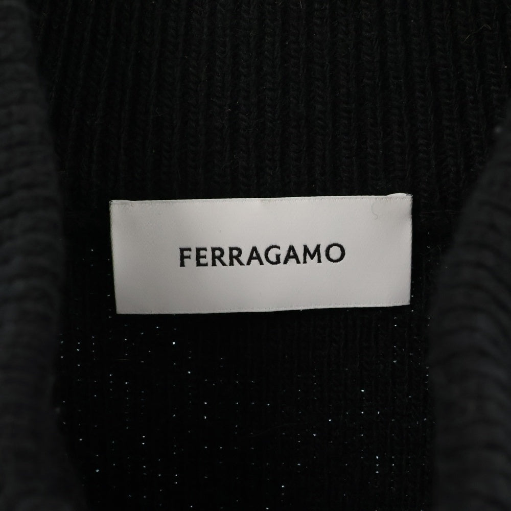 FERRAGAMO(フェラガモ) MONOGRAM RIGHT JACKET モノグラムライトジャケット ジップアップジャケット ブラック 12 2600/0777-001/0780543