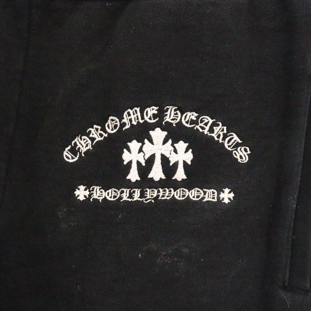 CHROME HEARTS(クロムハーツ) SAILIN Y NOT Cemetery Cross Sweat Pants ワイノットセメタリークロス刺繍 スウェットパンツ ブラック