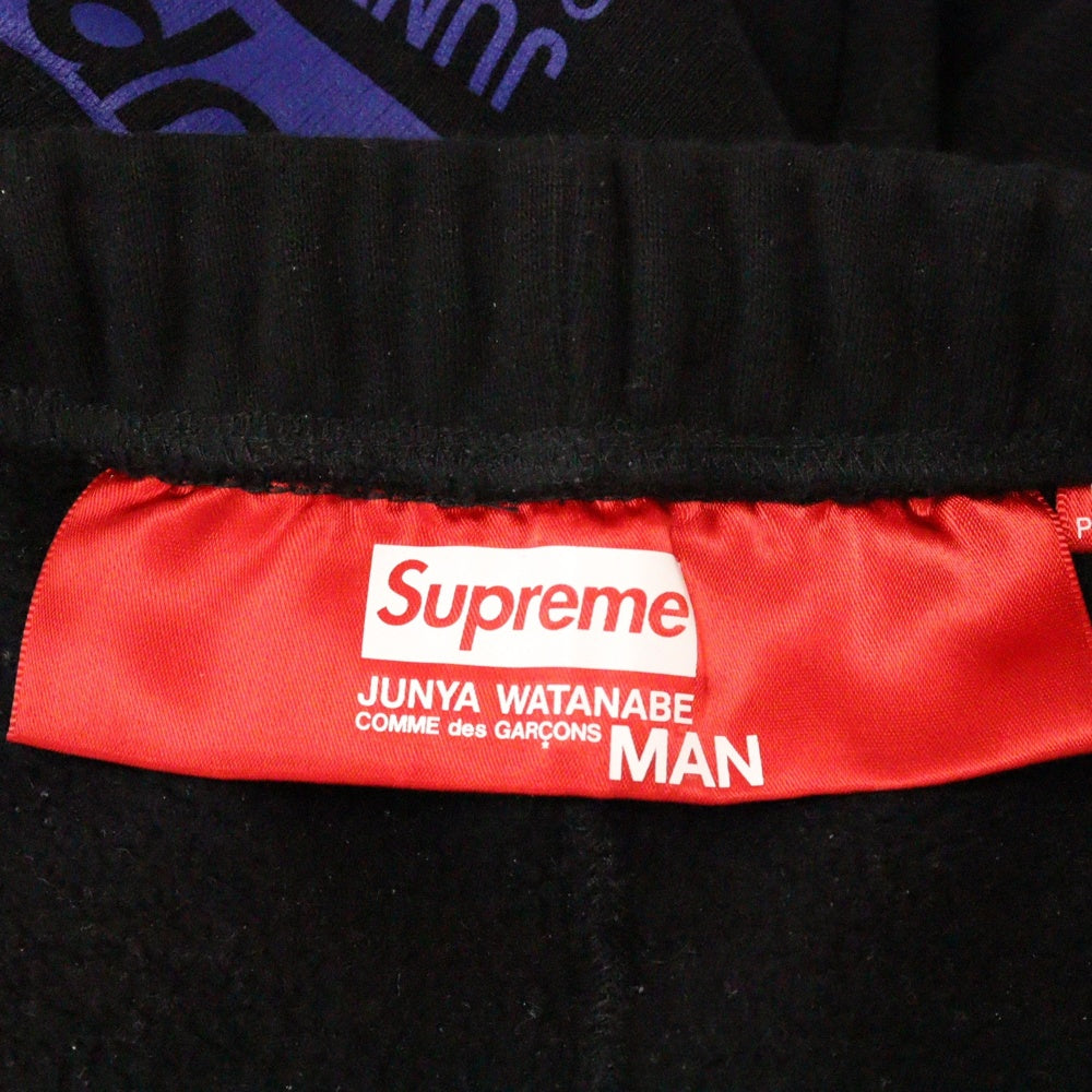 SUPREME(シュプリーム) 21AW ×JUNYA WATANABE SWEATPANTS ジュンヤワタナベ ロゴスウェットパンツ ブラック/ブルー