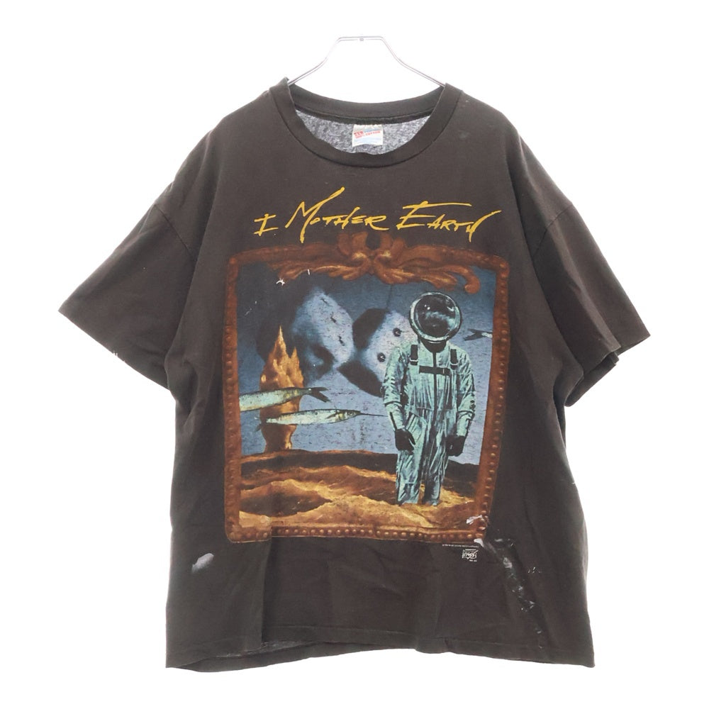 VINTAGE(ヴィンテージ) 90s I MOTHER ESRTH T-Shrts アイマザーアース Hanesタグ クルーネック半袖Tシャツカットソー ブラック
