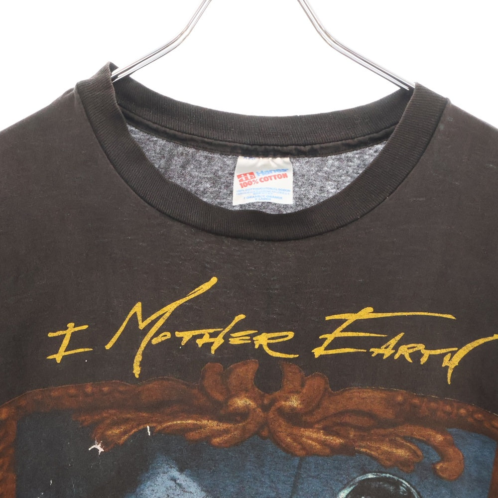VINTAGE(ヴィンテージ) 90s I MOTHER ESRTH T-Shrts アイマザーアース Hanesタグ クルーネック半袖Tシャツカットソー ブラック