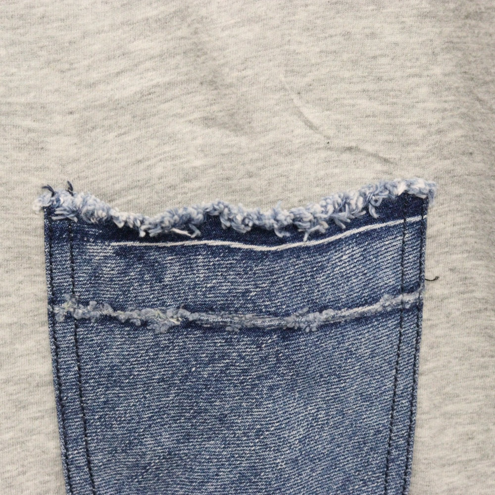 DIESEL(ディーゼル) Pocket Denim S/S TEE ポケットデニム Vネック 半袖Tシャツカットソー グレー