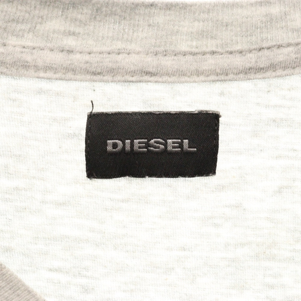 DIESEL(ディーゼル) Pocket Denim S/S TEE ポケットデニム Vネック 半袖Tシャツカットソー グレー