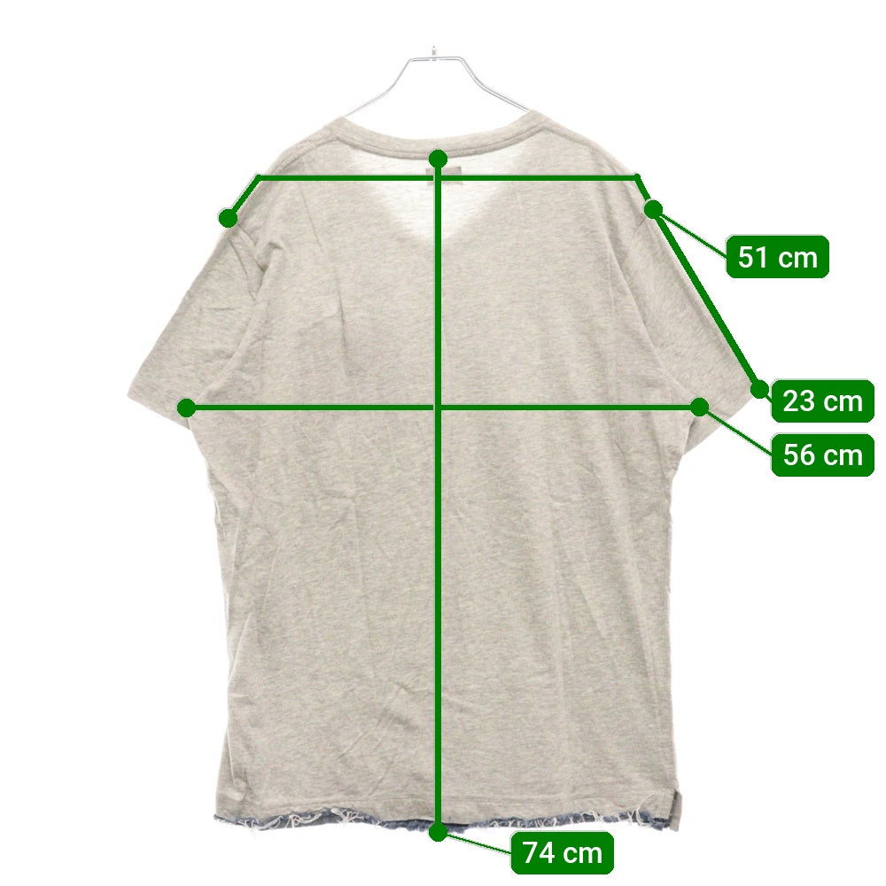 DIESEL(ディーゼル) Pocket Denim S/S TEE ポケットデニム Vネック 半袖Tシャツカットソー グレー