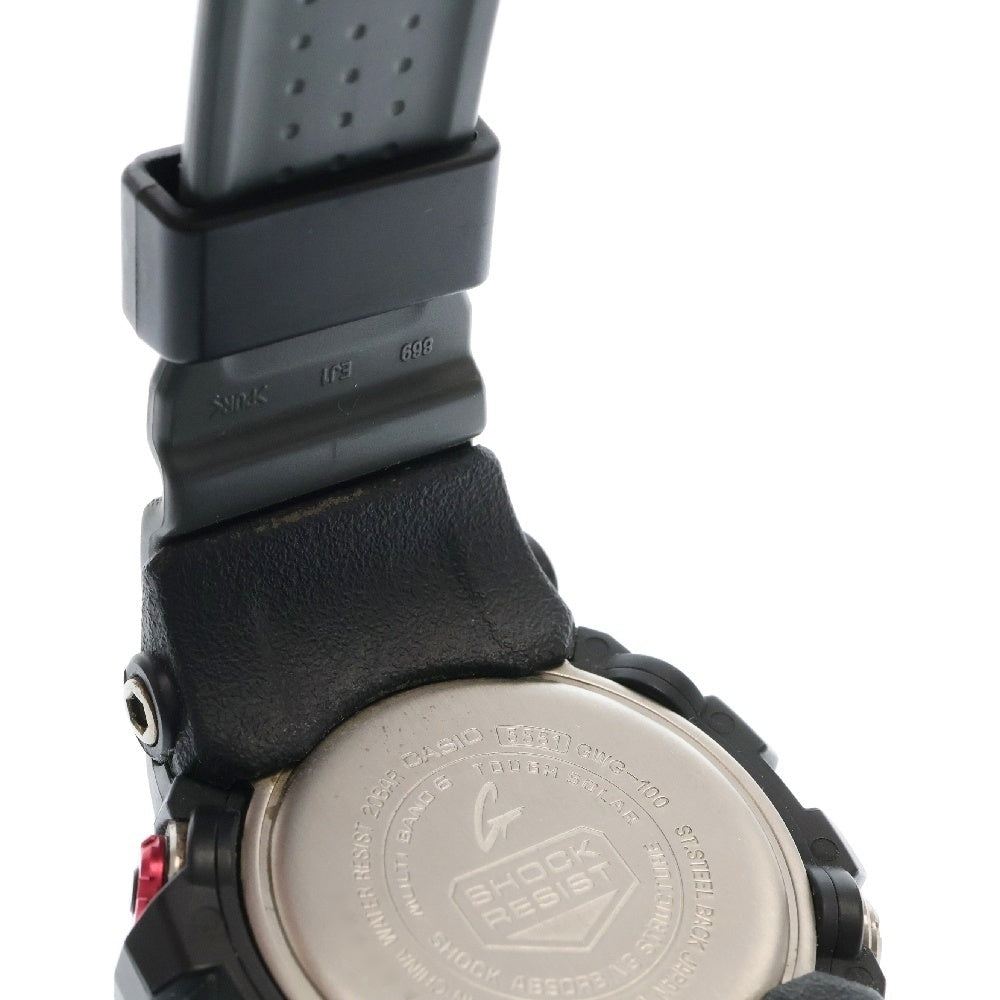 CASIO G-SHOCK(カシオ ジーショック) GWG-100-1A8 MUDMASTER マッドマスター 電波ソーラー ダブルLEDライト 防塵・防泥構造 デジアナ クォーツ腕時計 ブラック
