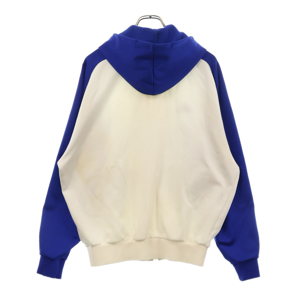 adidas(アディダス) 90s vintage DESCENTE デサント社製 パフォーマンスロゴタグ フロントロゴ刺繍 フード付きトラックジャケット ホワイト/ブルー AH-2811