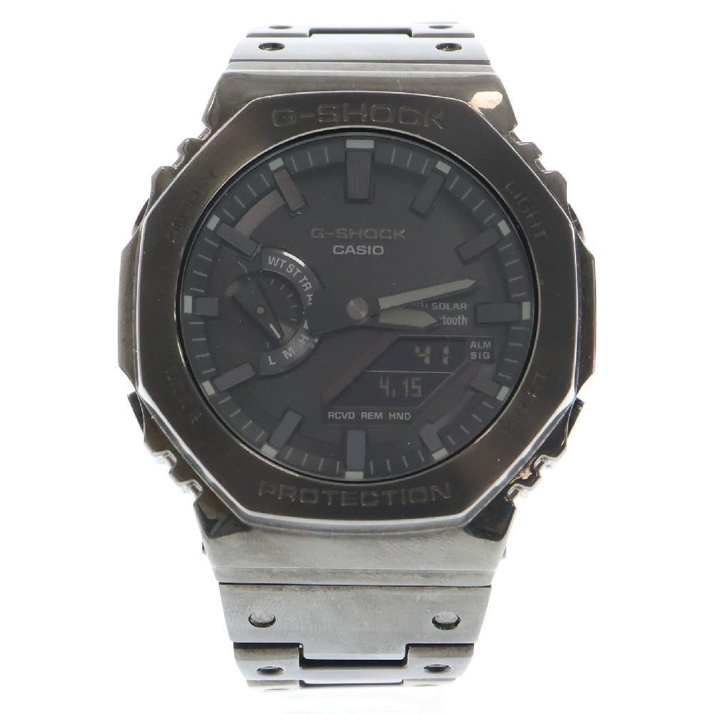 CASIO G-SHOCK(カシオ ジーショック) 2100シリーズ フルメタル スマートフォンリンク 腕時計 デジアナ 電波ソーラー ブラック GM-B2100BD-1AJF