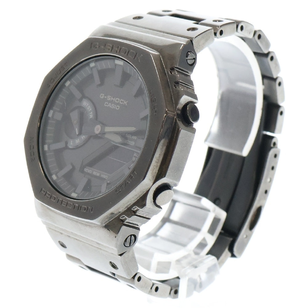 CASIO G-SHOCK(カシオ ジーショック) 2100シリーズ フルメタル スマートフォンリンク 腕時計 デジアナ 電波ソーラー ブラック GM-B2100BD-1AJF