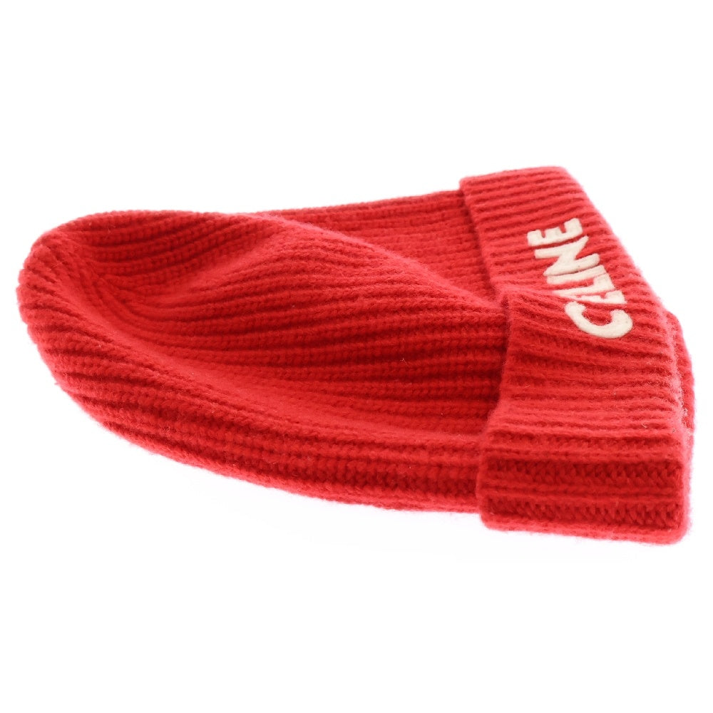 CELINE(セリーヌ) Embroidery Logo Kinit Beanie 2A25R423P エンブロイダリー ロゴ ウール ニット帽 ビーニー レッド