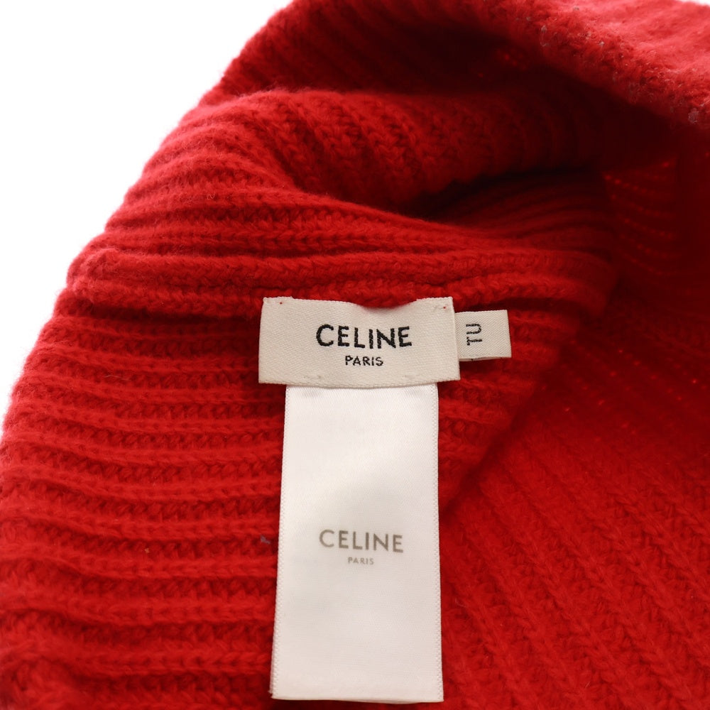 CELINE(セリーヌ) Embroidery Logo Kinit Beanie 2A25R423P エンブロイダリー ロゴ ウール ニット帽 ビーニー レッド