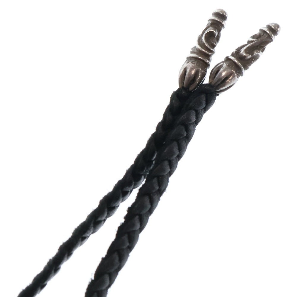 CHROME HEARTS(クロムハーツ) LEATHER BRAID SCROLL ネックレス レザーブレイドネックレス ブラック/シルバー BCA377