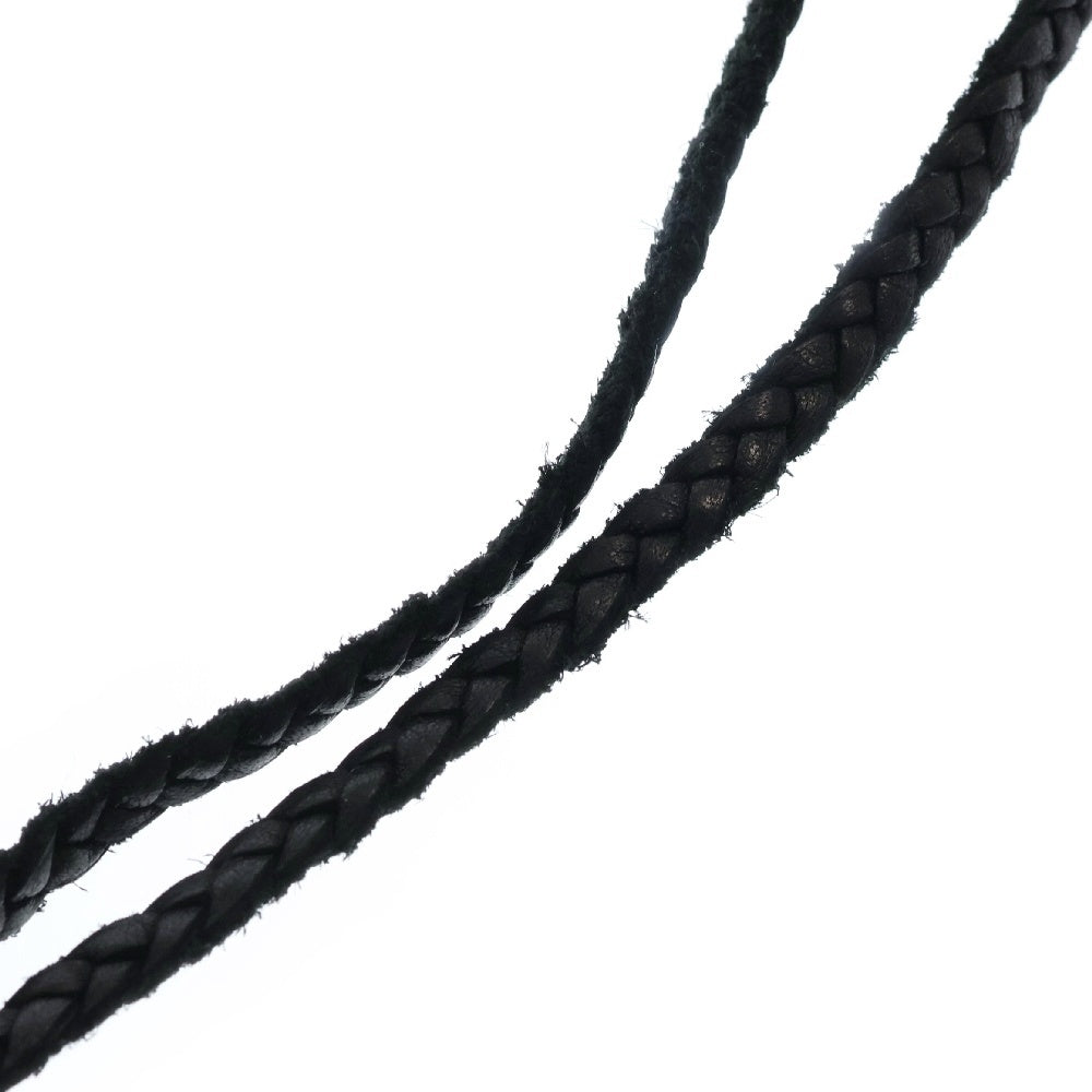 CHROME HEARTS(クロムハーツ) LEATHER BRAID SCROLL ネックレス レザーブレイドネックレス ブラック/シルバー BCA377