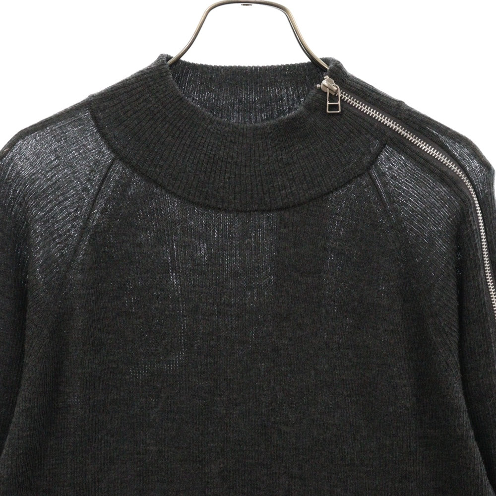 JOHN LAWRENCE SULLIVAN(ジョンローレンスサリバン) ZIPPED SLEEVE MOCK NECK SWEATER ジップスリーブモックネックセーター ニット グレー 4B002-0124-39