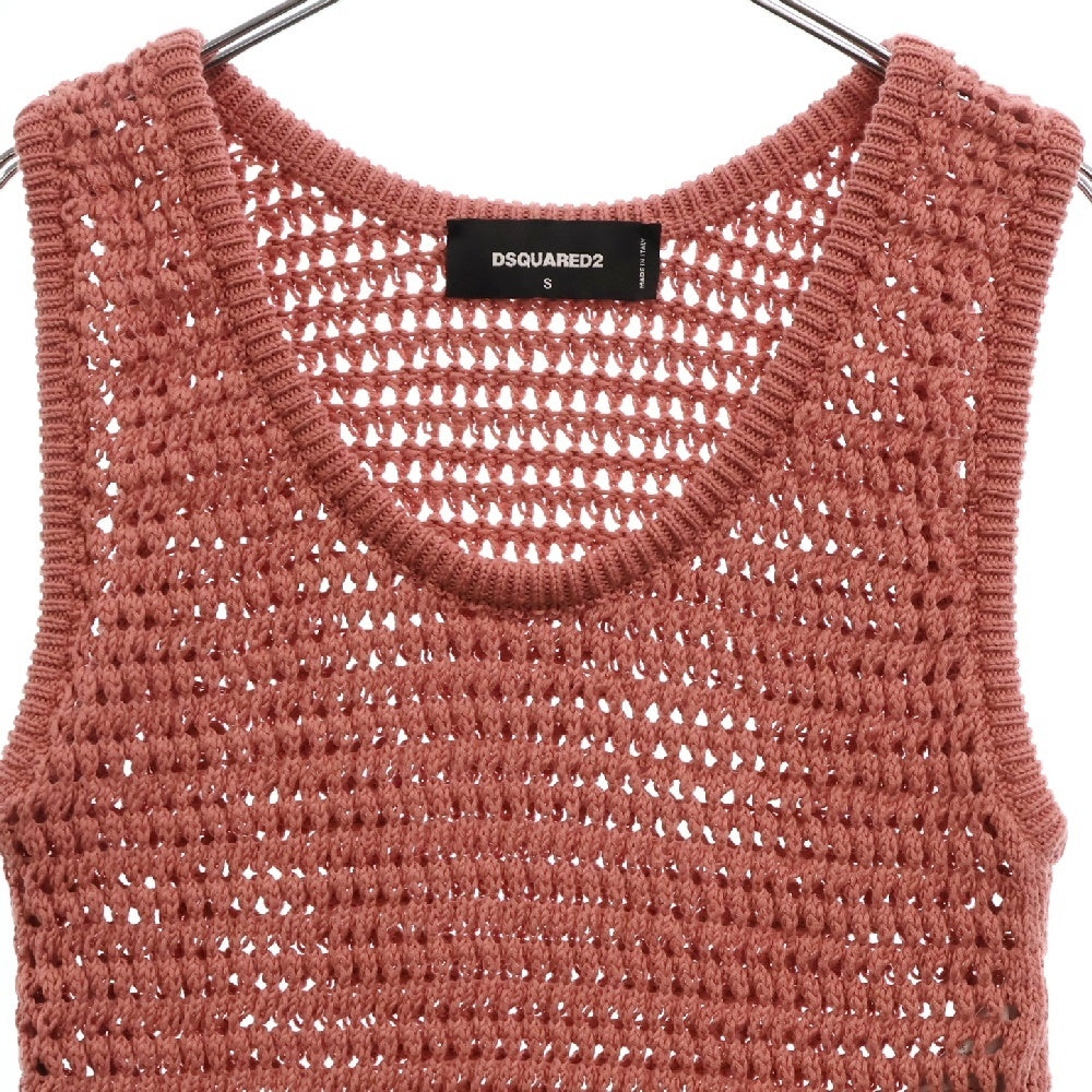 DSQUARED2(ディースクエアード) 23SS Kint Vest S72HA1137 S18247 ニット ベスト レディース ピンク