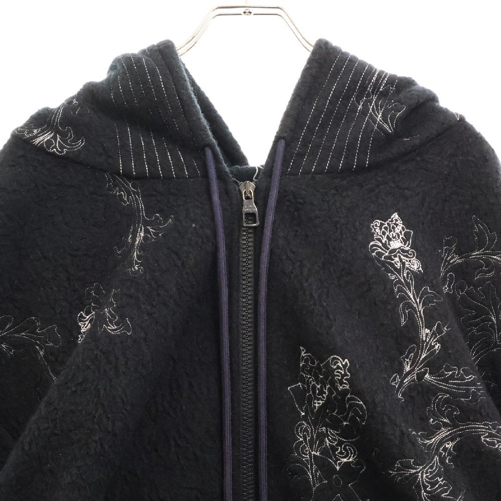 LOUIS VUITTON(ルイヴィトン) 20AW フラワー刺繍ジップアップパーカー フーディー ネイビー RM202 XJB HJY83W