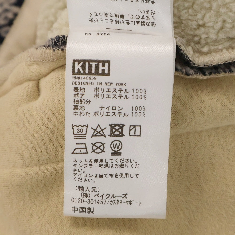 KITH(キス) Boa Jacket Blouson 24-020-060-0012-4-0 総柄 ボアジャケット ブルゾン ネイビー