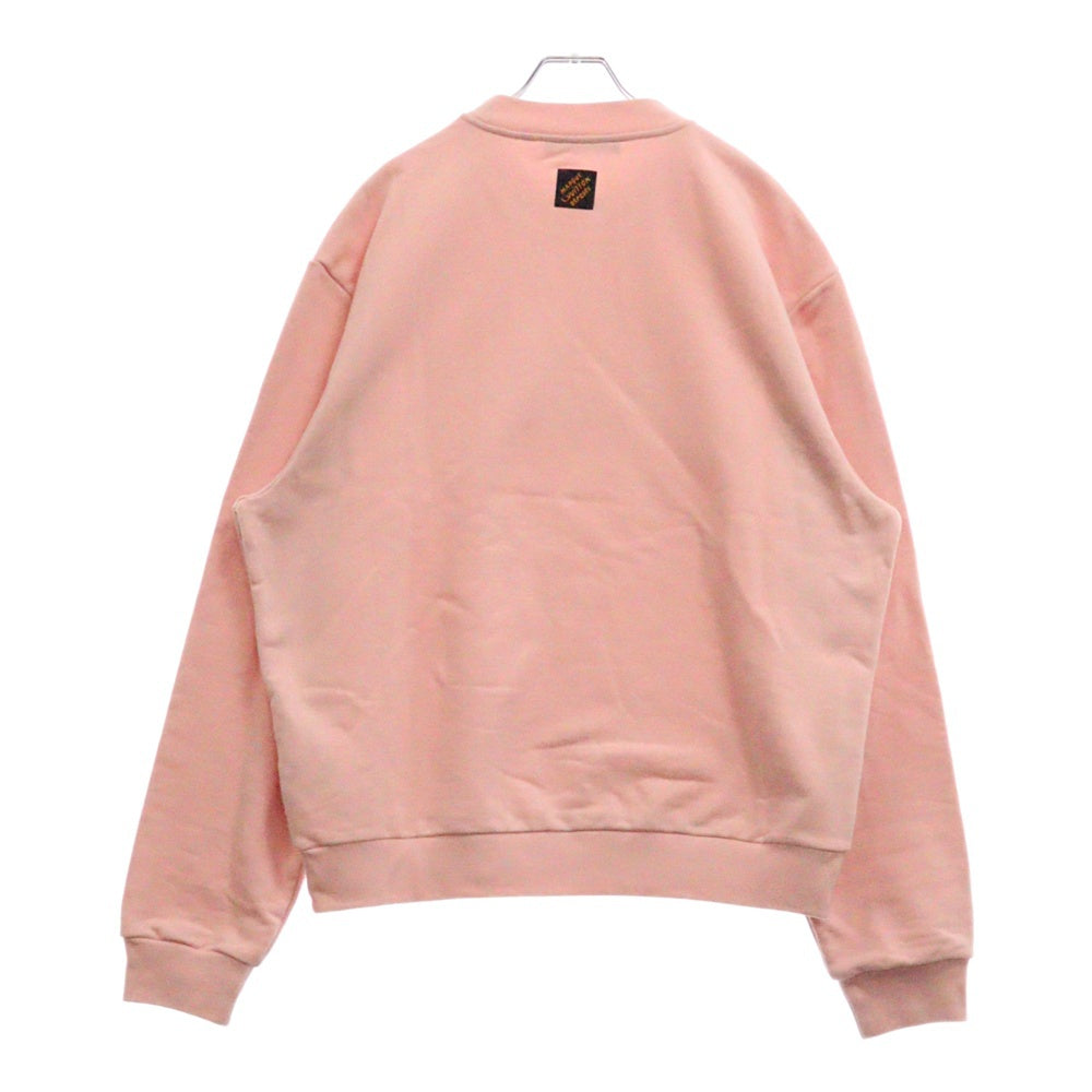 LOUIS VUITTON(ルイヴィトン) 25AW Logo Embroidery Sweatshirt RM252MV FWC HTY09W ロゴ エンブロイダリー クルーネックスウェットトレーナー ピンク
