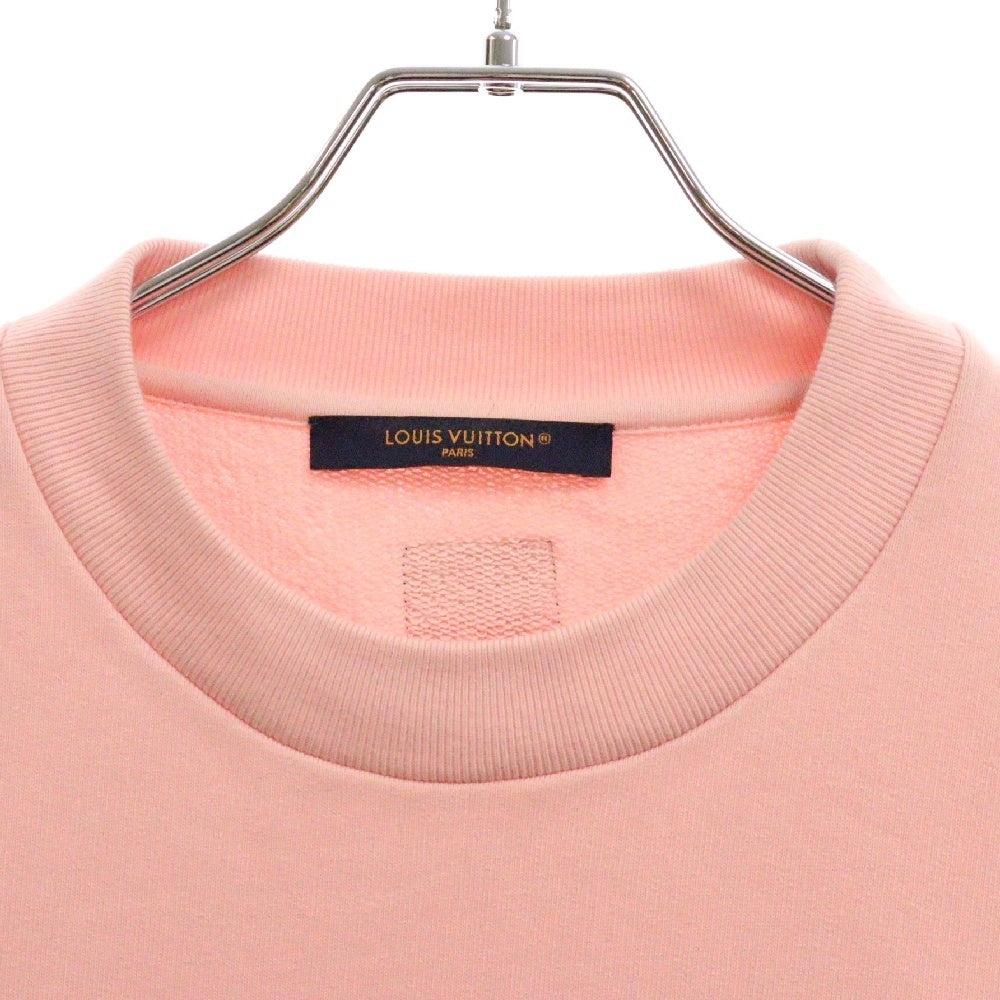 LOUIS VUITTON(ルイヴィトン) 25AW Logo Embroidery Sweatshirt RM252MV FWC HTY09W ロゴ エンブロイダリー クルーネックスウェットトレーナー ピンク