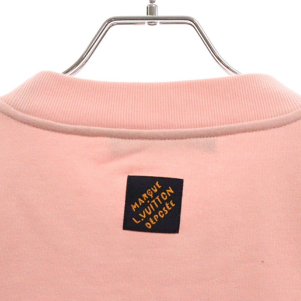 LOUIS VUITTON(ルイヴィトン) 25AW Logo Embroidery Sweatshirt RM252MV FWC HTY09W ロゴ エンブロイダリー クルーネックスウェットトレーナー ピンク