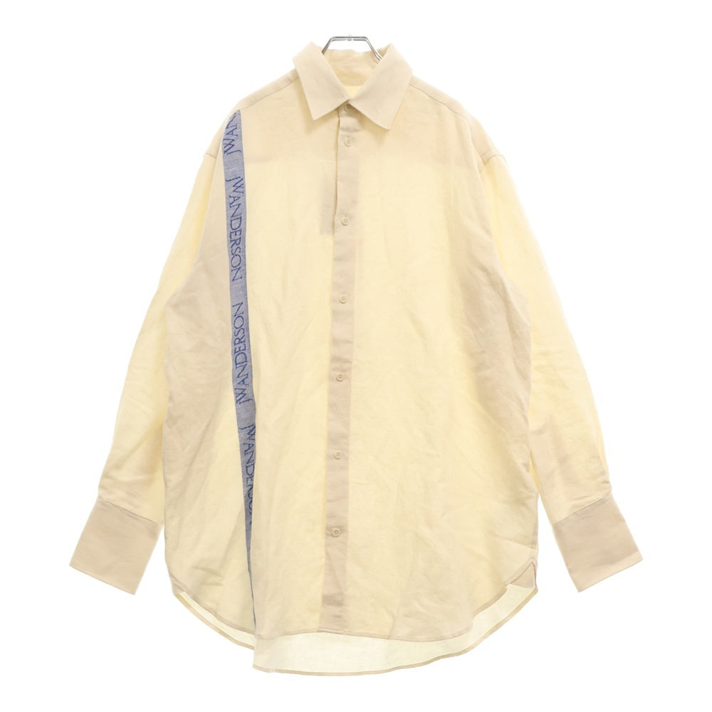 J.W.ANDERSON(ジェー ダブリュー アンダーソン) Tea Towel Oversized Shirt SH0291 PG1483 Side Logo Line オーバーサイズ 長袖シャツ アイボリー
