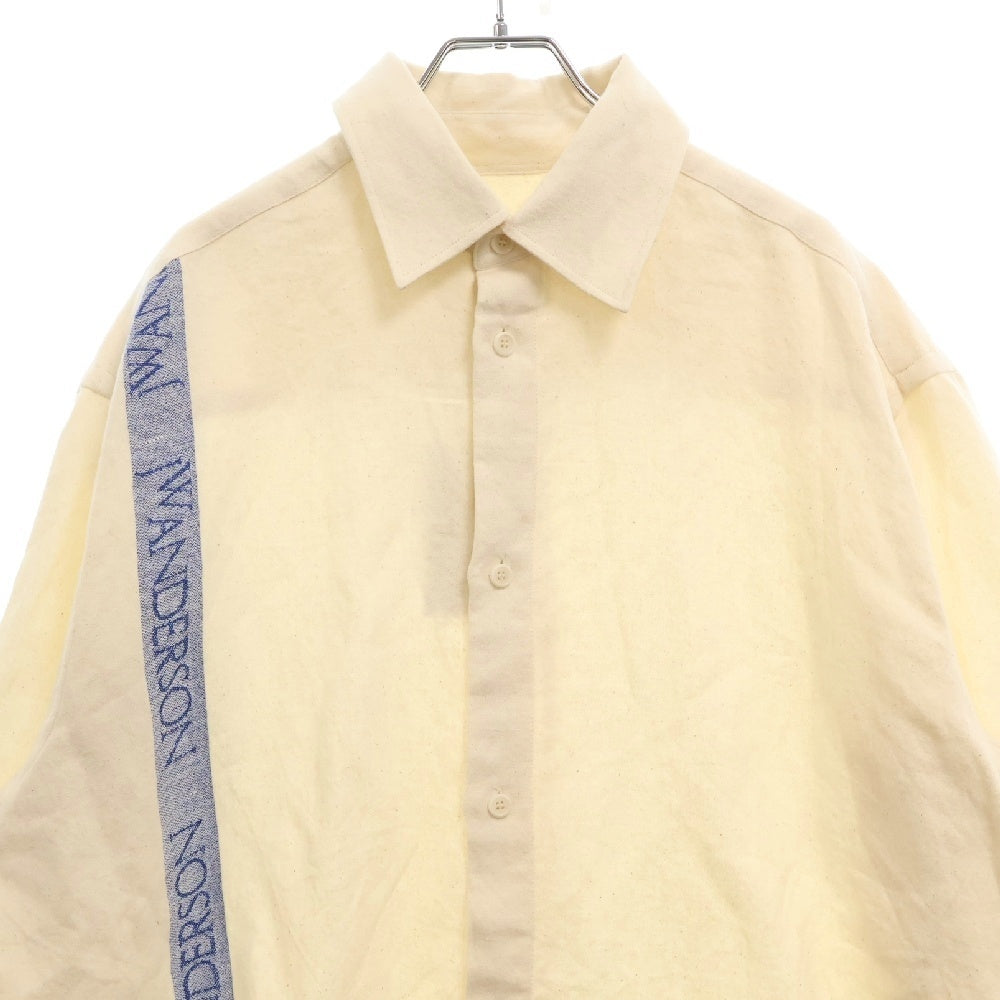 J.W.ANDERSON(ジェー ダブリュー アンダーソン) Tea Towel Oversized Shirt SH0291 PG1483 Side Logo Line オーバーサイズ 長袖シャツ アイボリー