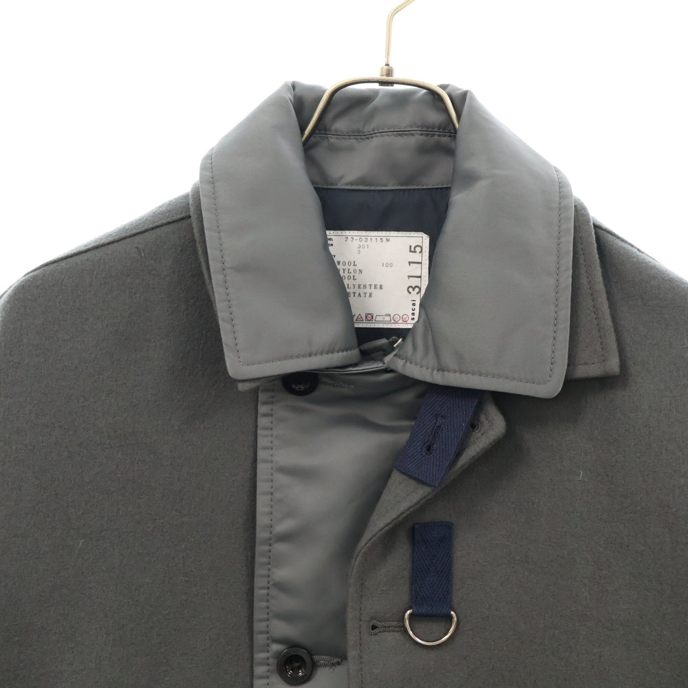 Sacai(サカイ) 23AW Wool Melton Blouson 23-03115M ウール メルトン ブルゾン ジャケット グレー
