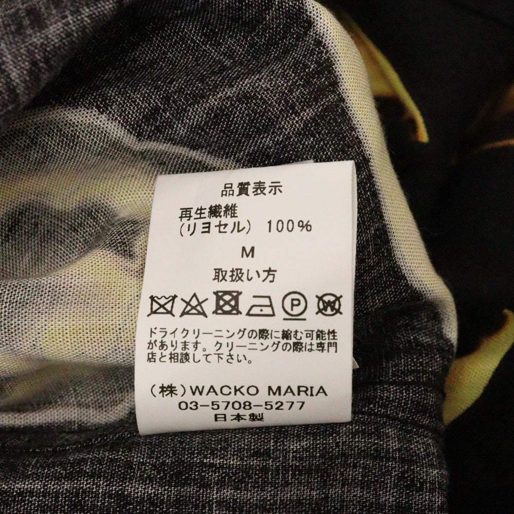 WACKO MARIA(ワコマリア) 22SS 56 56TS-WM-HI13 タトゥースタジオ スカルデザイン総柄 長袖シャツ アロハシャツ ハワイアンシャツ イエロー/ブラウン