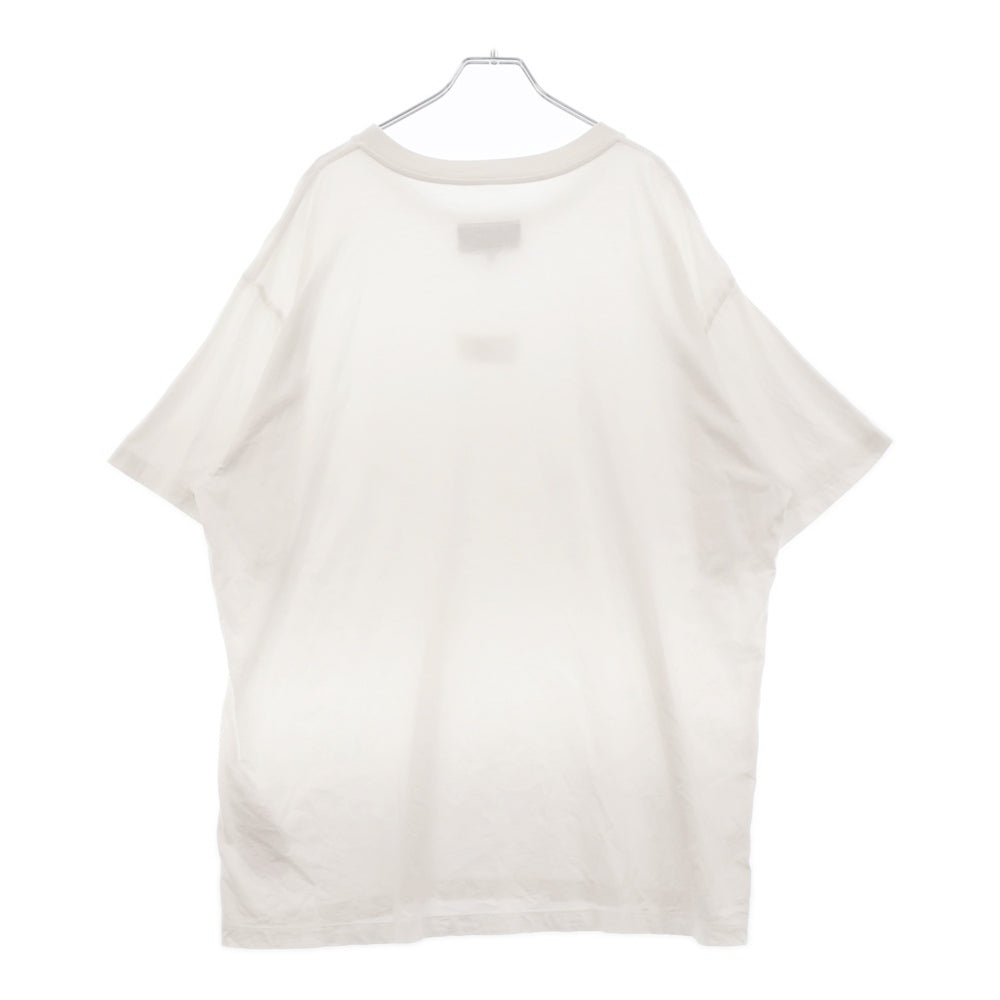 MM6 Maison Margiela(エムエムシックスメゾンマルジェラ) 24AW フロント カレンダー ロゴ クルーネック半袖Tシャツカットソー ホワイト SH0GC0032 S24312