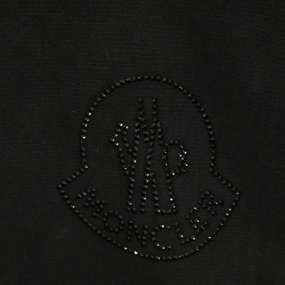 MONCLER GENIUS(モンクレール ジーニアス) MAGLIA GIROCOLLO ラインストーンロゴスウェットトレーナー ブラック F20928G72340
